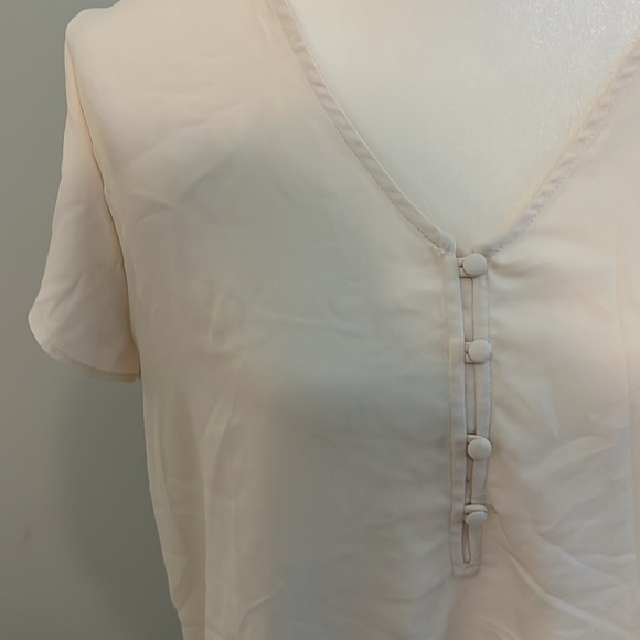 Loft White Ruffled Blouse - Picture 2 of 4